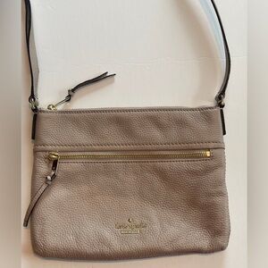 Kate Spade Beige Crossbody Bag with Gold Accents